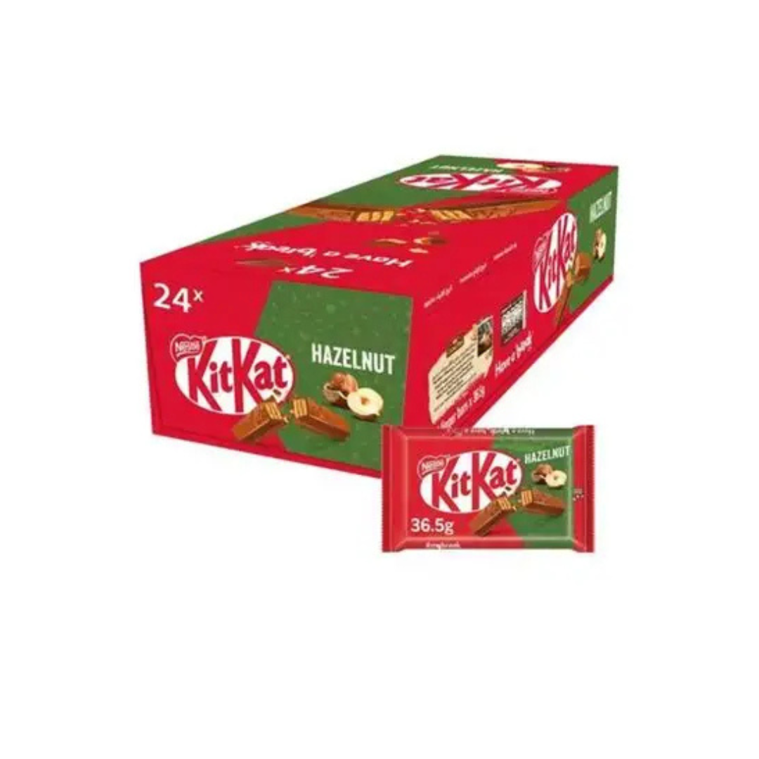 Nestle KitKat 4 Finger Hazelnut Chocolate Bar - 12x24x36.5g (1 carton)