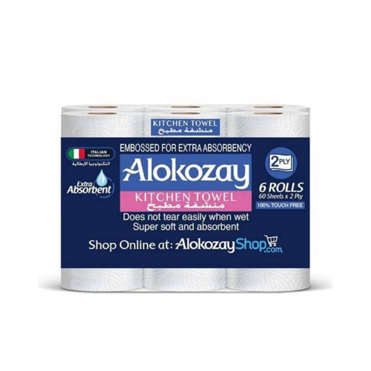 Alokozay Kitchen Towel - (6 Rolls x 2 ply x 60 Sheets) 4 packs per carton