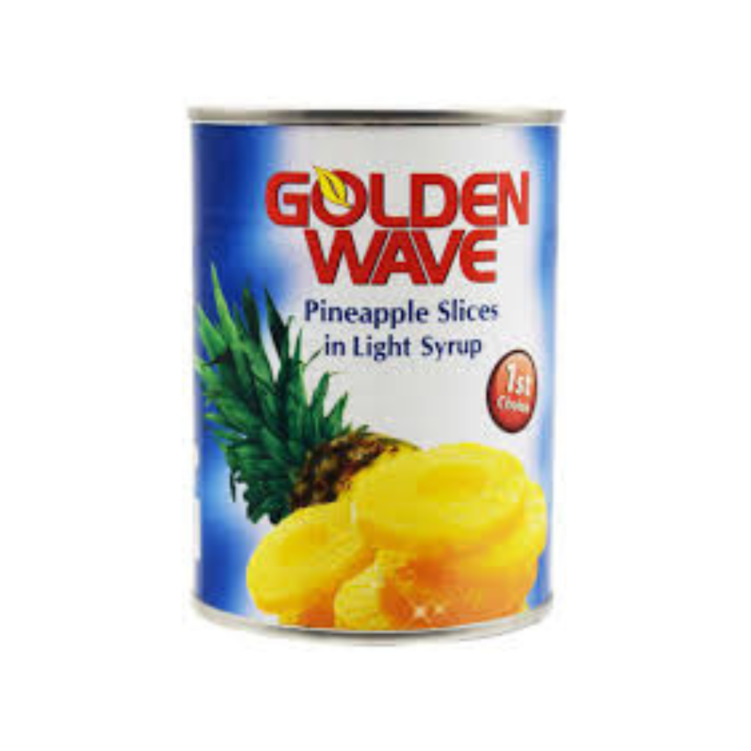 Golden Wave Canned Pineapple Blue- Light Syrup- 12x565g(1 Carton)