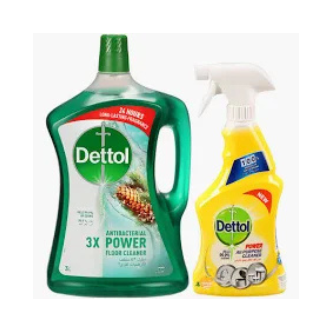 Dettol Floor Cleaner Pine 3L + All Purpose cleaner 500ml - 2x4 sets (1 carton)
