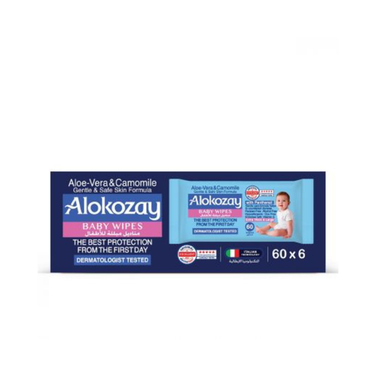 Alokozay Baby Wet Wipes 99% Pure Water - 60pcsx6 (1 carton)