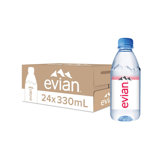 Evian Natural Mineral Water - 24x330ml (1 carton)