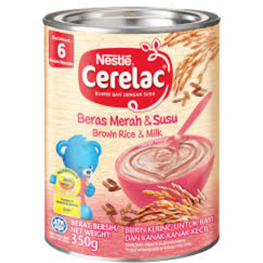 Nestle Cerelac Brown Rice & Milk (from 6 Months) - 12x350g (1 carton)