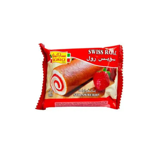 SARA CAKES SWISS ROLL STRAWBERRY - 48x75GM